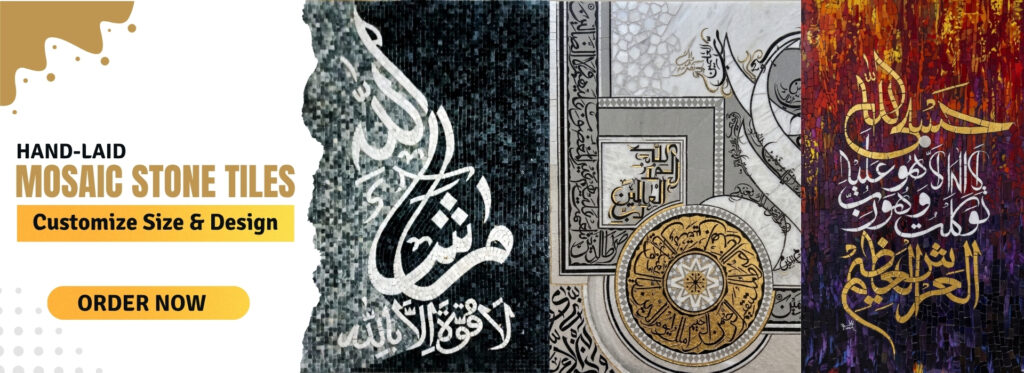 hand laid mosaic stone tiles